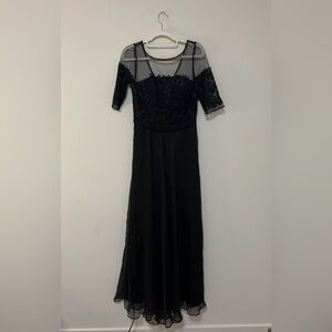 Ever Pretty Black Elegant Satin Maxi Dress